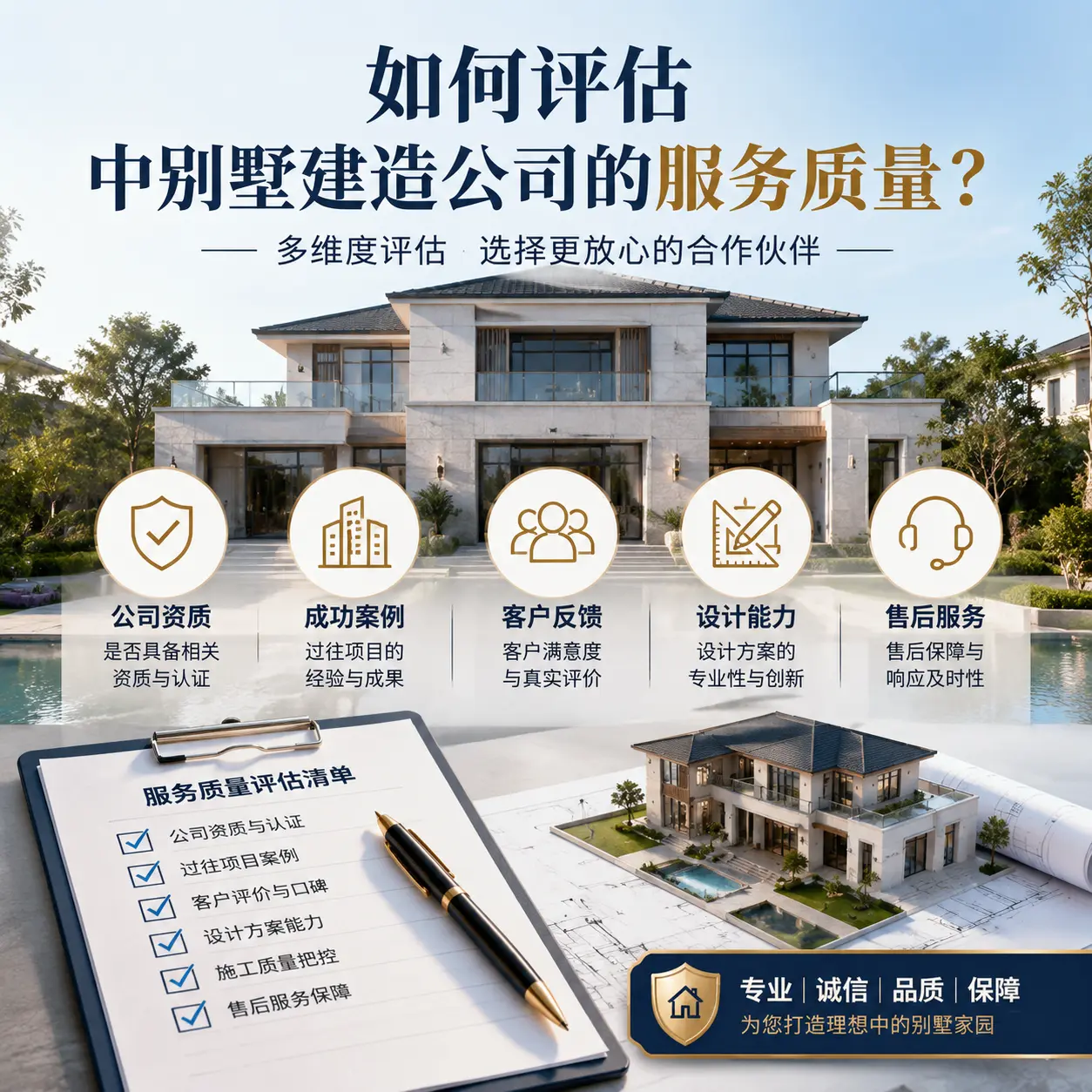 如何评估 瓮安 中别墅建造公司的服务质量?