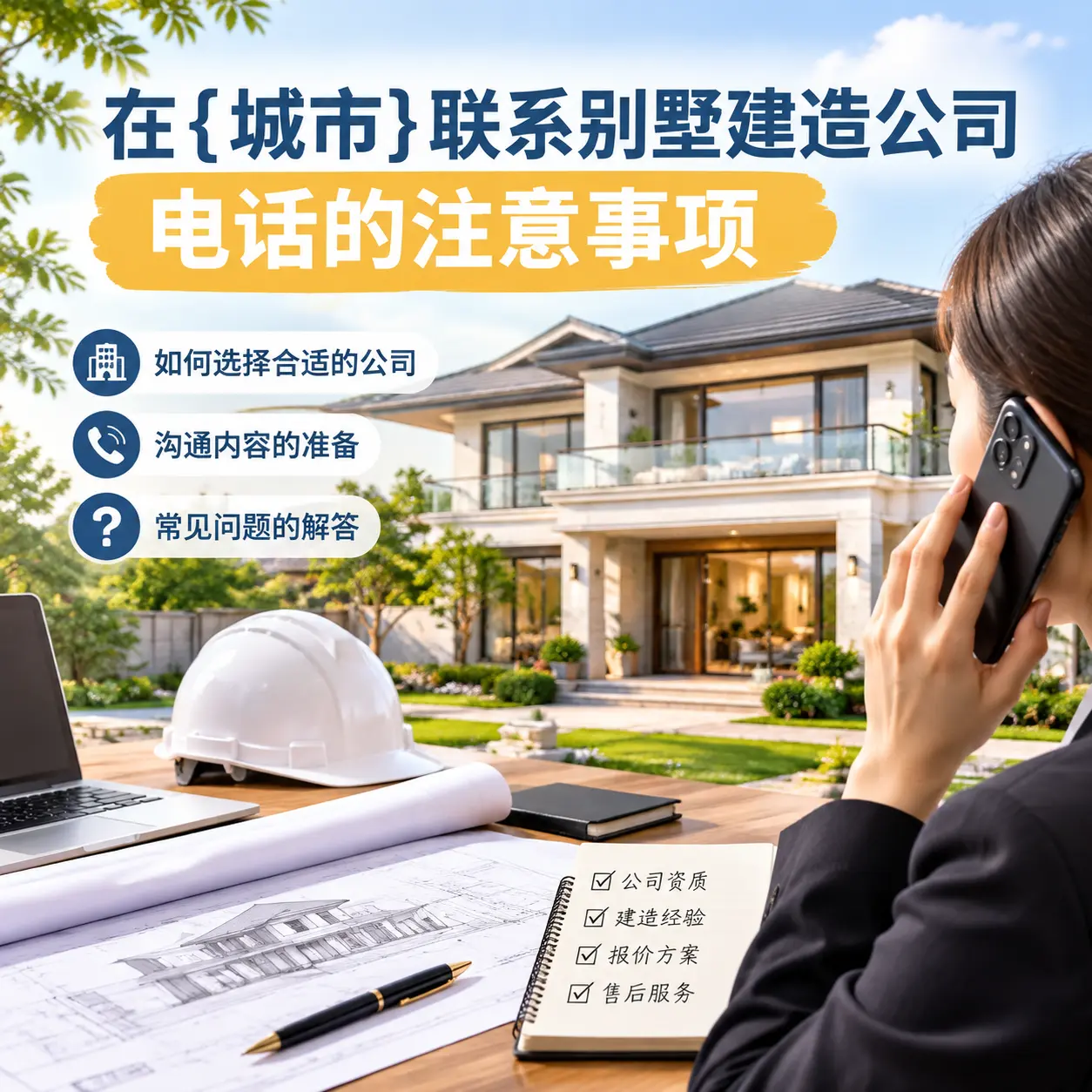 在瓮安联系别墅建造公司电话的注意事项